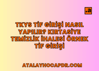 TKYS TİF Girişi Nasıl Yapılır? Kırtasiye Temizlik İhalesi Örnek TİF Girişi